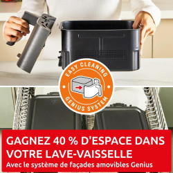 Moulinex - Easy Fry Dual Crispy Stack air fryer - 10 L - Gris | Friteuse sans huile double tiroir verticaux 8 personnes - 7 prog
