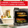 Moulinex - Easy Fry Dual Crispy Stack air fryer - 10 L - Gris | Friteuse sans huile double tiroir verticaux 8 personnes - 7 prog