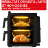 Moulinex Air Fryer Crispy Stack, 10 L, 2 tiroirs verticaux 6L et 4L, 7 programmes intuitifs, synchronisation des cuissons, Noir 
