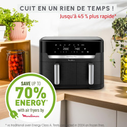 Moulinex - Easy Fry Dual XXL air fryer - 7 programmes - 11 L - Noir | Friteuse sans huile double tiroir pour 10 personnes - Repa