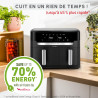 Moulinex - Easy Fry Dual XXL air fryer - 7 programmes - 11 L - Noir | Friteuse sans huile double tiroir pour 10 personnes - Repa