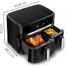 Moulinex - Easy Fry Dual XXL air fryer - 7 programmes - 11 L - Noir | Friteuse sans huile double tiroir pour 10 personnes - Repa