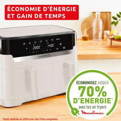 Moulinex Easy fry Collection Ivoire, 8L, Jusqu'à 8 personnes, 6 Programmes intuitifs, Air Fryer, Repas complet, synchronisation,