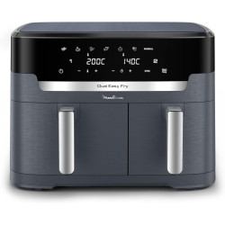 Moulinex - Easy Fry Dual XXL air fryer - 7 programmes - 11 L - Gris | Friteuse sans huile double tiroir pour 10 personnes - Repa