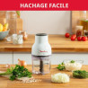 Moulinex - Hachoir électrique Moulinette Essential 300W bol 400 mL - Blanc | Hachoir viande électrique 3-en-1 - Hache - Mixe et 