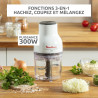 Moulinex - Hachoir électrique Moulinette Essential 300W bol 400 mL - Blanc | Hachoir viande électrique 3-en-1 - Hache - Mixe et 