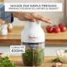 Moulinex - Hachoir électrique Moulinette Essential 300W bol 400 mL - Blanc | Hachoir viande électrique 3-en-1 - Hache - Mixe et 