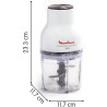 Moulinex - Hachoir électrique Moulinette Essential 300W bol 400 mL - Blanc | Hachoir viande électrique 3-en-1 - Hache - Mixe et 