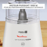 Moulinex - Hachoir électrique La Moulinette - 1000W bol 0.5L - Blanc | Hachoir viande électrique puissant - Système de double sé