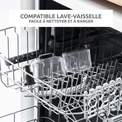 Moulinex - Hachoir électrique La Moulinette - 1000W bol 0.5L - Blanc | Hachoir viande électrique puissant - Système de double sé
