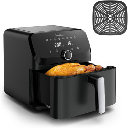 Moulinex - Easy Fry Mega air fryer - 8 programmes - 7.5 L - Noir | Friteuse sans huile mono tiroir pour 8 personnes - 8 programm
