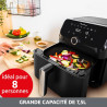 Moulinex - Easy Fry Mega air fryer - 8 programmes - 7.5 L - Noir | Friteuse sans huile mono tiroir pour 8 personnes - 8 programm