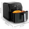 Moulinex - Easy Fry Mega air fryer - 8 programmes - 7.5 L - Noir | Friteuse sans huile mono tiroir pour 8 personnes - 8 programm