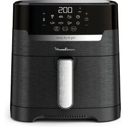 Moulinex - Easy Fry & Grill Friteuse sans huile 4-8 programmes - 6 L | Air fryer 2en1 avec gril fonte pour 6 personnes - 8 progr