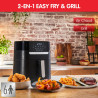 Moulinex - Easy Fry & Grill Friteuse sans huile 4-8 programmes - 6 L | Air fryer 2en1 avec gril fonte pour 6 personnes - 8 progr