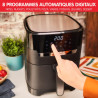 Moulinex - Easy Fry & Grill Friteuse sans huile 4-8 programmes - 6 L | Air fryer 2en1 avec gril fonte pour 6 personnes - 8 progr
