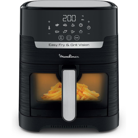 Moulinex - Friteuse sans huile Easy Fry & Grill Vision 4-6 L | Air fryer avec fenêtre transparente - Gril intégré - 8 programmes