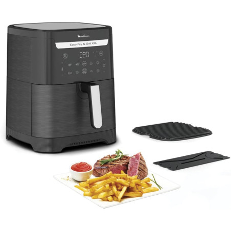 Moulinex Easy Fry & Grill XXL Friteuse sans huile + gril, Capacité 6,5 L, Jusqu’à 8 personnes, 8 programmes automatiques, Sépara