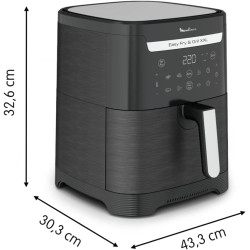 Moulinex Easy Fry & Grill XXL Friteuse sans huile + gril, Capacité 6,5 L, Jusqu’à 8 personnes, 8 programmes automatiques, Sépara
