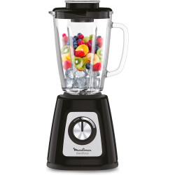 Moulinex - Blender Blendforce Noir 800W Bol verre 1.75 L | Mixeur puissant 800 W pour préparer des smoothies, Sauces et glace pi