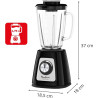 Moulinex - Blender Blendforce Noir 800W Bol verre 1.75 L | Mixeur puissant 800 W pour préparer des smoothies, Sauces et glace pi