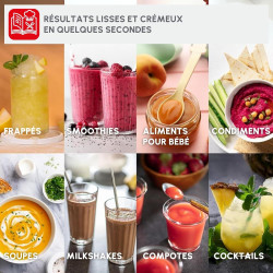 Moulinex - Blender Blendforce Noir 800W Bol verre 1.75 L | Mixeur puissant 800 W pour préparer des smoothies, Sauces et glace pi