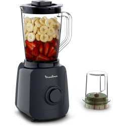 Moulinex - Blender Blendforce Essential 450W Bol plastique 1.85L Bleu nuit | Appareil a smoothie pour mixer rapidement vos prépa