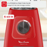 Moulinex - Blender Blendforce Rouge 600W Bol plastique 1.25 L | Mixeur puissant pour smoothies et glace pilée - Technologie Smar