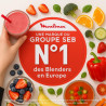 Moulinex - Blender PerfectMix Essential Gris 1200W Bol Verre 2 L | Appareil a smoothie haute performance 1200 W - Technologie de