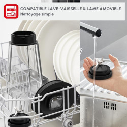 Moulinex - Blender PerfectMix Essential Gris 1200W Bol Verre 2 L | Appareil a smoothie haute performance 1200 W - Technologie de