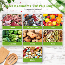 Rouleau Sous Vide Alimentaire, Sac Sous Vide Alimentaire pour L'appareil de Mise Sous Vide, 6 Rouleaux 28x300cm, Film Sous Vide 