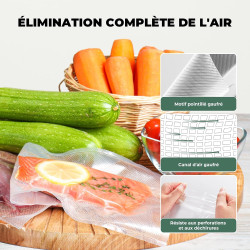 Rouleau Sous Vide Alimentaire, 10 Rouleau Film Sous Vide Alimentaire sans BPA, 5 Rouleaux 28x300cm et 5 Rouleaux 20x300cm Sac So