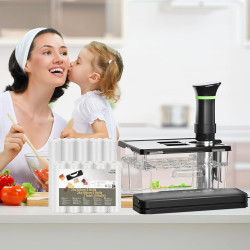 Rouleau Sous Vide Alimentaire, 10 Rouleau Film Sous Vide Alimentaire sans BPA, 5 Rouleaux 28x300cm et 5 Rouleaux 20x300cm Sac So