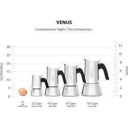 Bialetti - Nouvelle cafetière expresso Venus Induction, Plaque de cuisson en acier inoxydable, Adaptée à toutes les sources de c