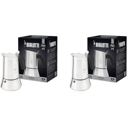 Bialetti - Nouvelle cafetière expresso Venus Induction, Plaque de cuisson en acier inoxydable, Adaptée à toutes les sources de c