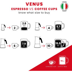 Bialetti - Nouvelle cafetière expresso Venus Induction, Plaque de cuisson en acier inoxydable, Adaptée à toutes les sources de c