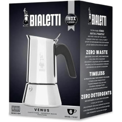 Bialetti - Nouvelle cafetière expresso Venus Induction, Plaque de cuisson en acier inoxydable, Adaptée à toutes les sources de c