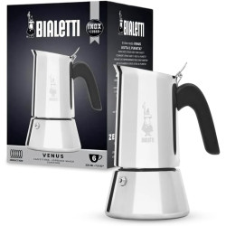 Bialetti - Nouvelle cafetière expresso Venus Induction, Plaque de cuisson en acier inoxydable, Adaptée à toutes les sources de c