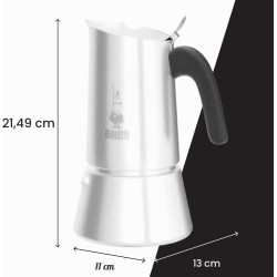 Bialetti - Nouvelle cafetière expresso Venus Induction, Plaque de cuisson en acier inoxydable, Adaptée à toutes les sources de c