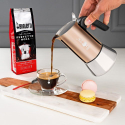 Bialetti New Venus cafetière 4 tasses, poignée anti-brûlure, ne convient pas à l'induction, 4 tasses (170 ml), Acier inoxydable,