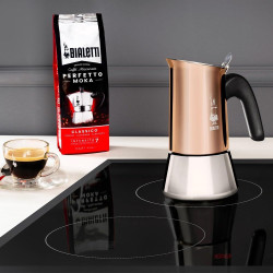 Bialetti New Venus cafetière 6 tasses, poignée anti-brûlure, ne convient pas à l'induction, 6 tasses (235 ml), acier inoxydable,