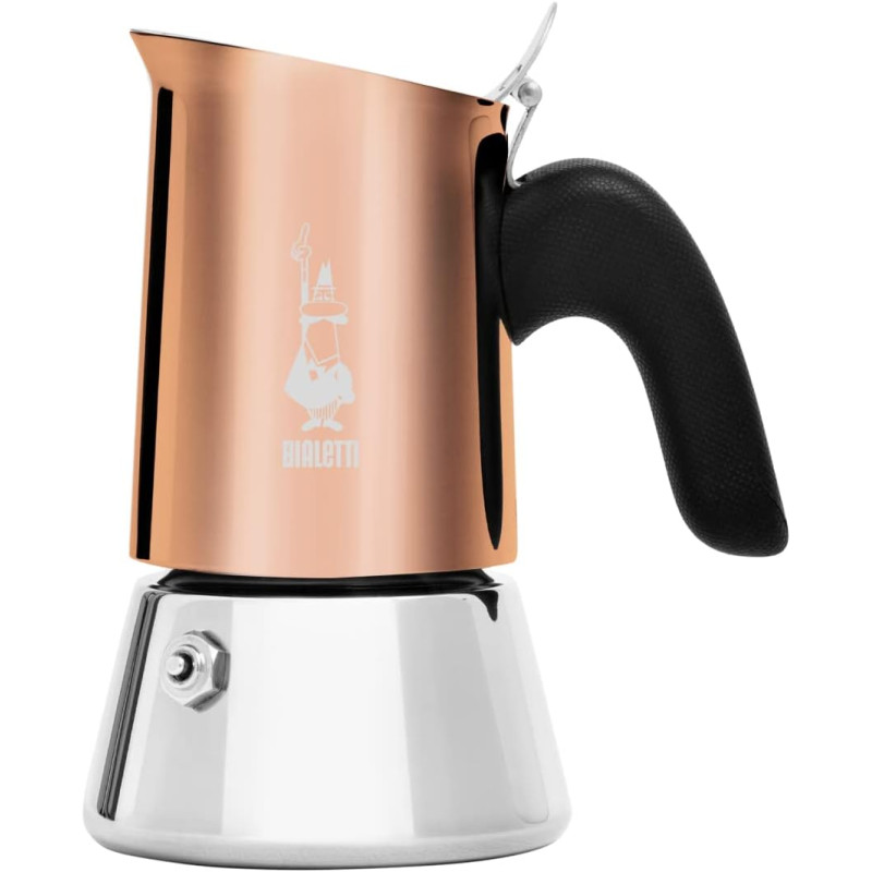 Bialetti Cafetière New Venus 2 tasses, poignée anti-brûlure, ne convient pas à l'induction, 2 tasses (85 ml), acier inoxydable, 