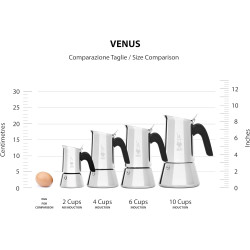 Bialetti Venus Nouvelle Génération Cafetière Italienne Induction, Acier Inoxydable, 4 Tasses (170 ml), Argent