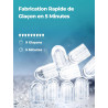 FOHERE Machine à Glaçons 14KG, Autonettoyante, 2 Tailles de Glaçons | 9 Glaçons en 5 Mins, Design Rainuré, Grand Couvercle Trans