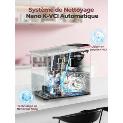FOHERE Machine à Glaçons 14KG, Autonettoyante, 2 Tailles de Glaçons | 9 Glaçons en 5 Mins, Design Rainuré, Grand Couvercle Trans