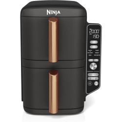 Ninja Double Stack XL Air Fryer, Friteuse sans huile Verticale SL400EUCP | Double Tiroir, 4 Niveaux de Cuisson, 2 Tiroirs, 2 Gri