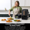 Ninja Double Stack XL Air Fryer, Friteuse sans huile Verticale SL400EUCP | Double Tiroir, 4 Niveaux de Cuisson, 2 Tiroirs, 2 Gri