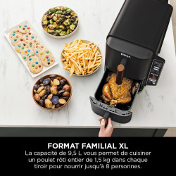 Ninja Double Stack XL Air Fryer, Friteuse sans huile Verticale SL400EUCP | Double Tiroir, 4 Niveaux de Cuisson, 2 Tiroirs, 2 Gri
