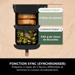 Ninja Double Stack XL Air Fryer, Friteuse sans huile Verticale SL400EUCP | Double Tiroir, 4 Niveaux de Cuisson, 2 Tiroirs, 2 Gri