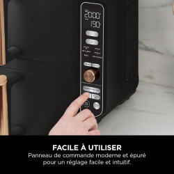 Ninja Double Stack XL Air Fryer, Friteuse sans huile Verticale SL400EUCP | Double Tiroir, 4 Niveaux de Cuisson, 2 Tiroirs, 2 Gri